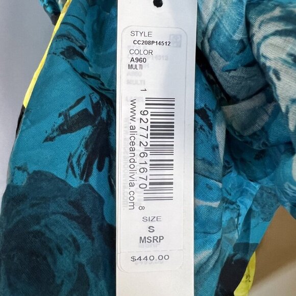 NWT Alice + Olivia Rowen Tiered Square Neck Babydoll Dress $440 - Picture 12 of 13